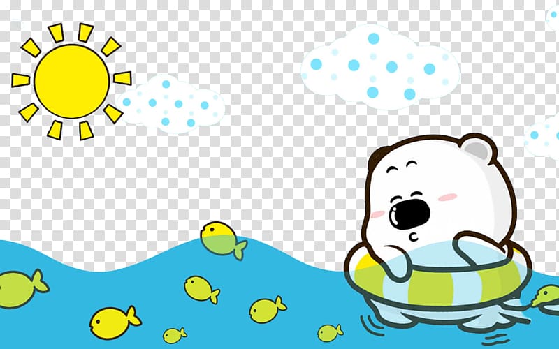 Cartoon , Bear Swim transparent background PNG clipart