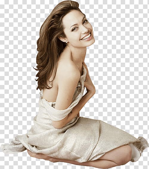 Angelina Jolie, Sitting Sideview Angelina Jolie transparent background PNG clipart