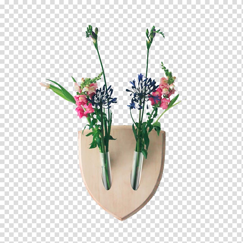Floral design Trophy hunting Wall Vase, Green tea design transparent background PNG clipart