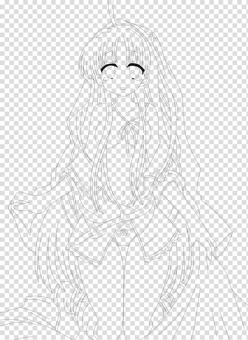 Drawing Line art Rias Gremory Anime Sketch, Anime transparent background PNG clipart
