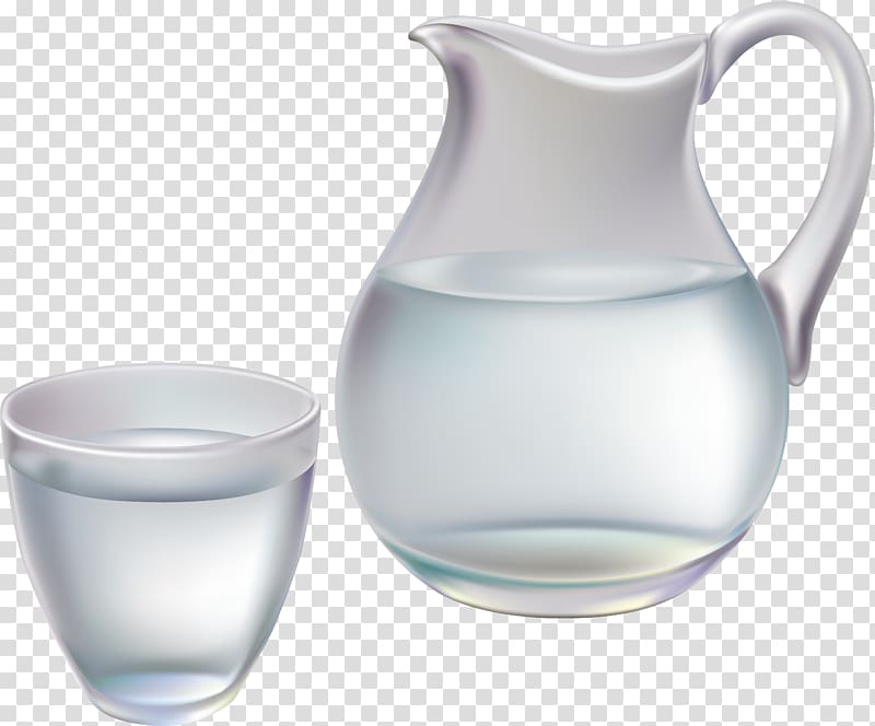 clear glass pitcher and cup , Pitcher Jug Glass , water glass transparent background PNG clipart