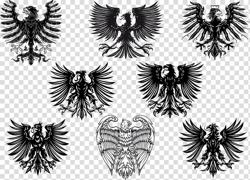Black eagle Heraldry , eagle transparent background PNG clipart