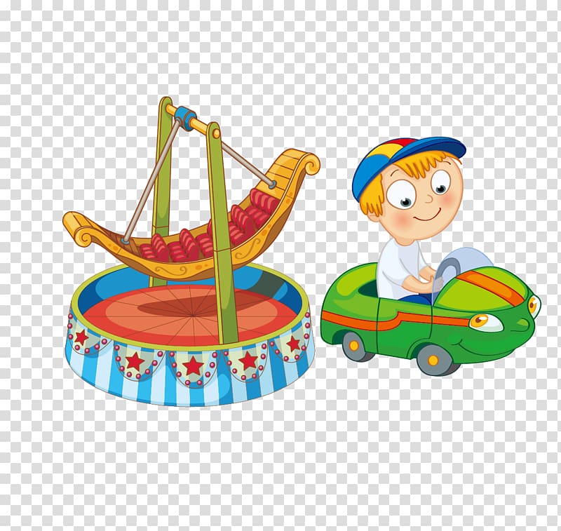 Amusement ride Amusement park Traveling carnival , bumper cars and a pirate ship transparent background PNG clipart