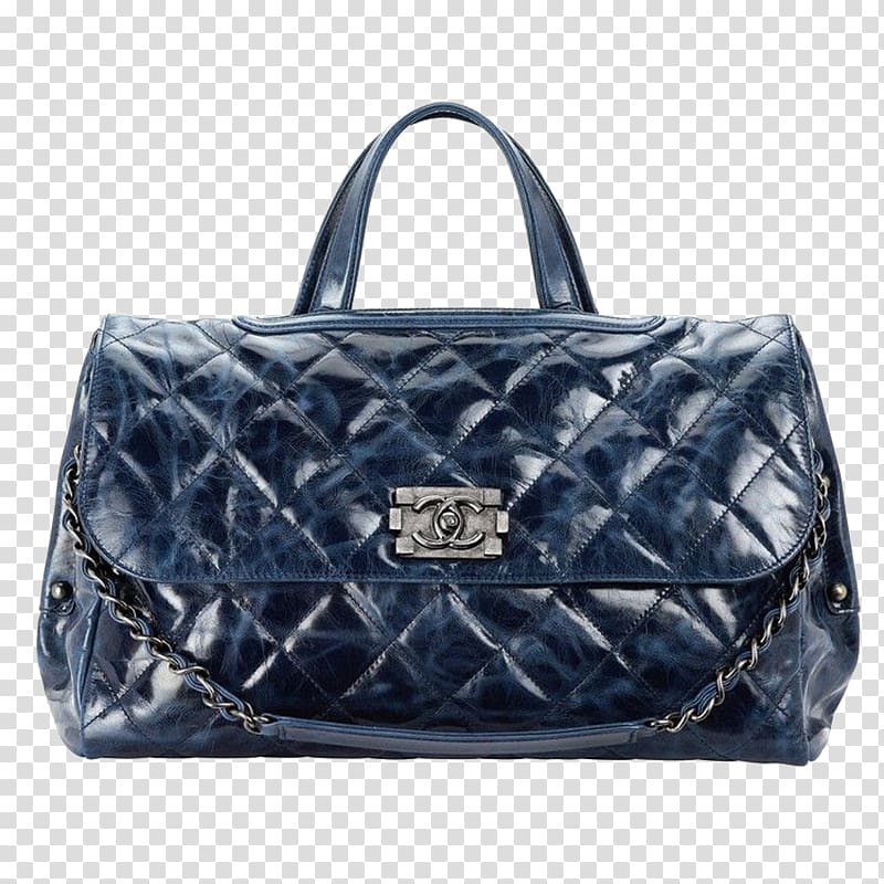 Chanel Handbag Leather Tote bag, CHANEL blue leather shoulder bag transparent background PNG clipart