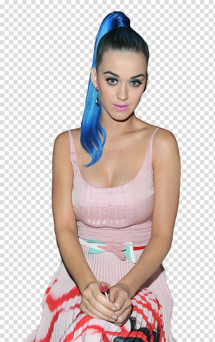 Katy Perry Blue hair Singer, katy perry transparent background PNG clipart