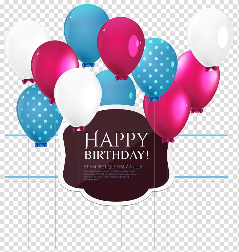 Birthday Balloon Greeting card, Happy Birthday Balloon transparent background PNG clipart