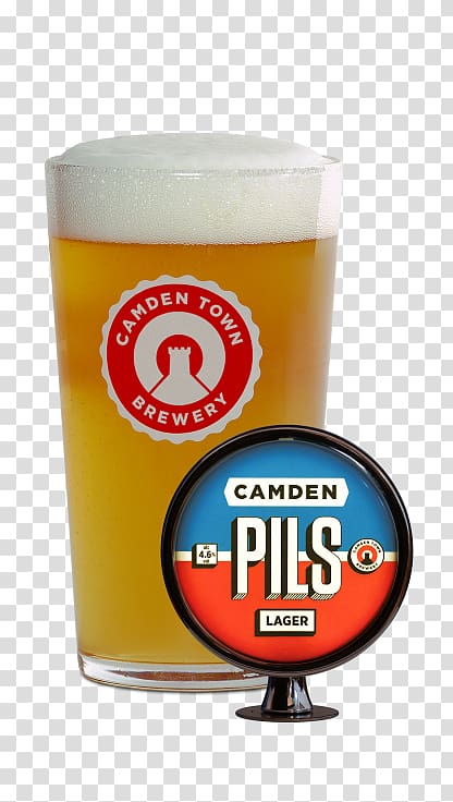 Lager Pint glass Imperial pint England, camden town transparent background PNG clipart