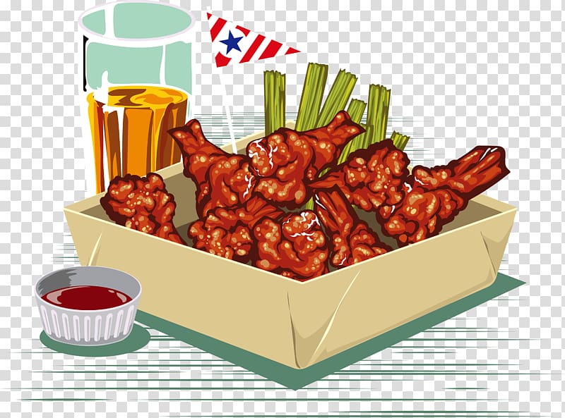 Beer Fast food Fried chicken Buffalo wing, Beer fried chicken transparent background PNG clipart