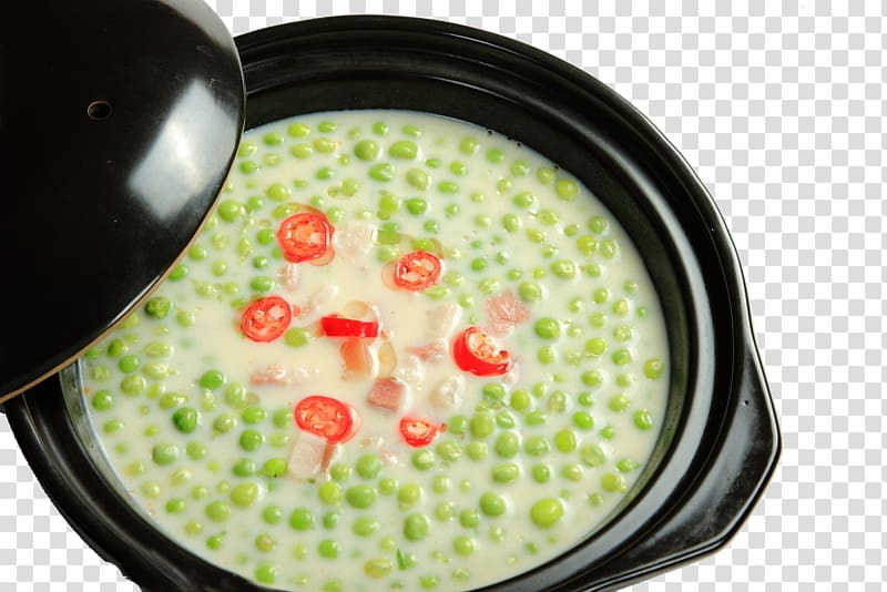 Pea soup Vegetarian cuisine Porridge Potage Milk, Milk green bean soup transparent background PNG clipart