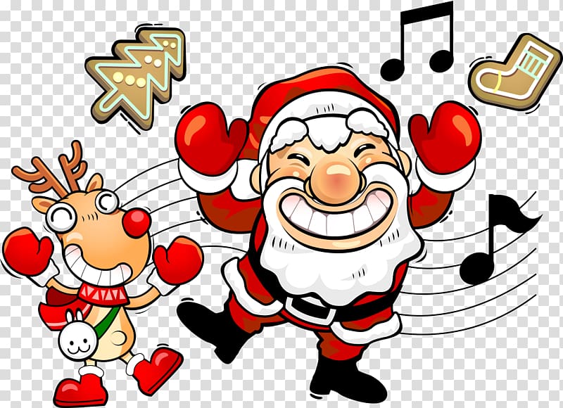Santa Claus Christmas Adobe Illustrator, Santa Claus with musical notes transparent background PNG clipart