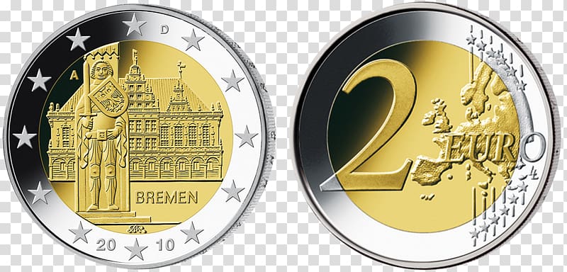Germany 2 euro coin 2 euro commemorative coins Euro coins, euro transparent background PNG clipart
