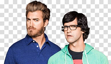 man standing beside another men, Good Mythical Morning Rhett and Link transparent background PNG clipart