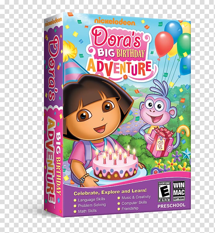 Dora the Explorer Dora's Big River Adventure Video game Adventure game Birthday, Birthday transparent background PNG clipart