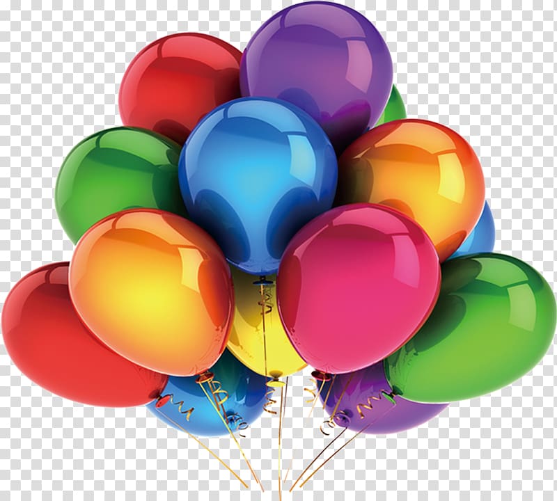 Gas balloon Party Birthday , A beautifully decorated float balloons transparent background PNG clipart