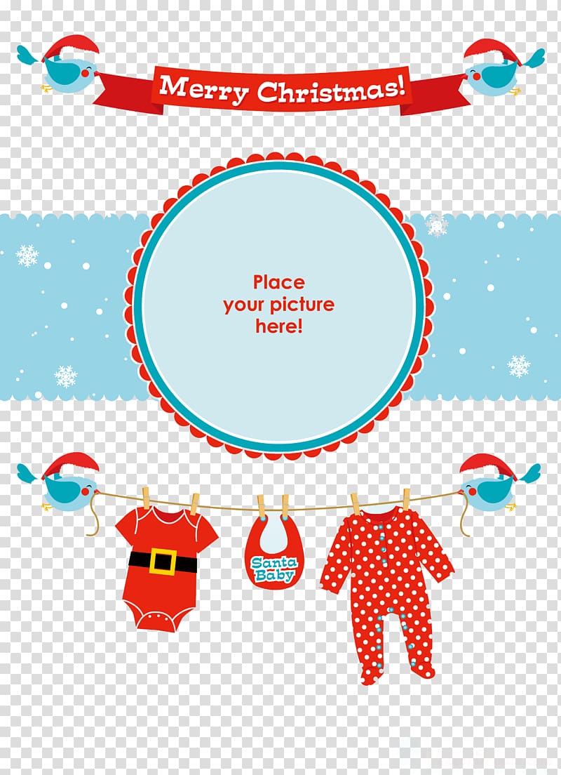 Merry Christmas border illustration, Santa Claus Christmas Infant Party, Christmas Baby transparent background PNG clipart