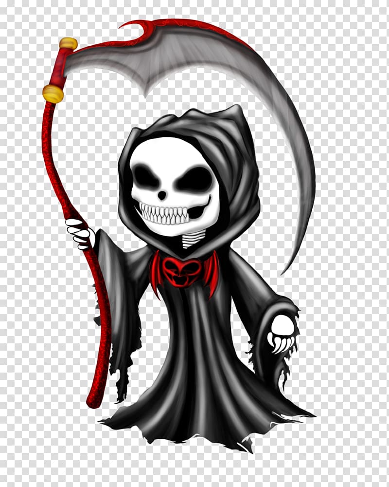 Death Calavera Chibi Drawing, grim reaper transparent background PNG clipart