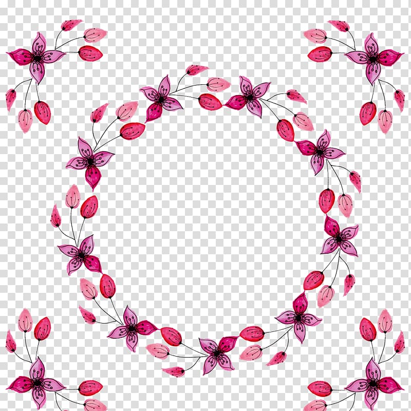 Euclidean Calendar Number Flower, Purple wreath transparent background PNG clipart