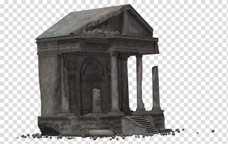Ancient Greek temple Ruins Building Rendering, temples transparent background PNG clipart