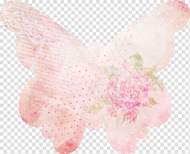 Beautiful Butterfly Pink Flower, Pretty pink butterfly mosaic decoration transparent background PNG clipart