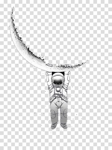 astronaut hanging on the moon, Astronaut Computer file, astronaut transparent background PNG clipart