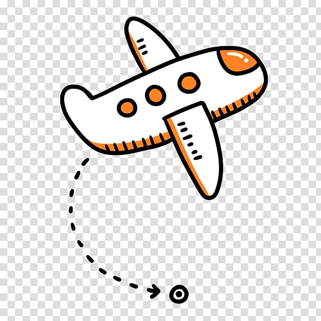 airplane illustration, Airplane Cartoon , Orange simple plane decoration pattern transparent background PNG clipart