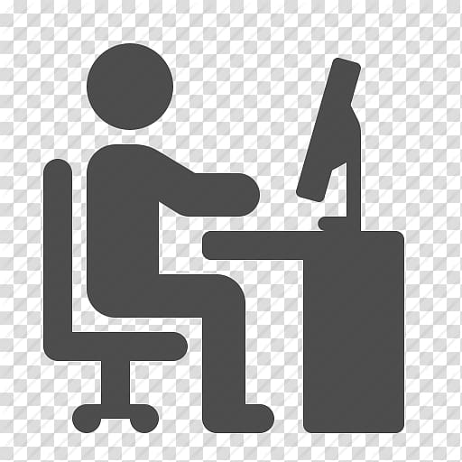 illustration of person sitting on chair using computer, Computer Icons Iconfinder, Find Work Icon transparent background PNG clipart