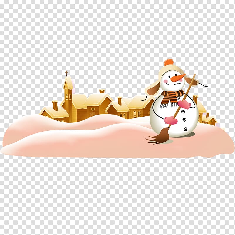 Snowman Winter, Cute snowman snow layered material transparent background PNG clipart