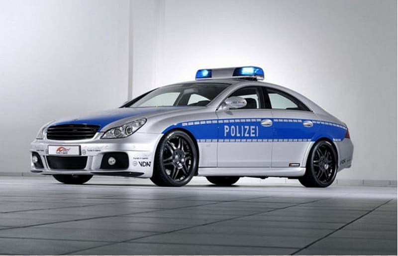 Police car Brabus Mercedes-Benz CLS-Class Spyker C8, police car transparent background PNG clipart