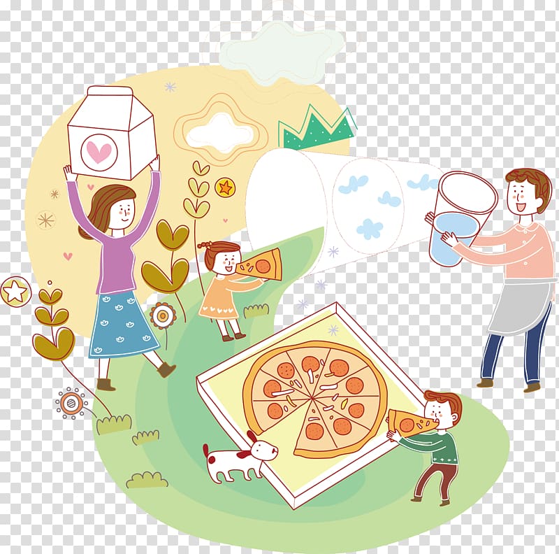 Illustration, Family picnic transparent background PNG clipart