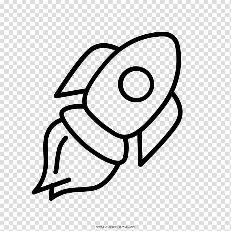 Drawing Black and white Coloring book Rocket Line art, foguete transparent background PNG clipart