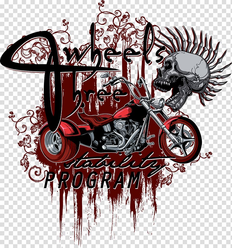 Red trike animated illustration, T-shirt Car Three-wheeler