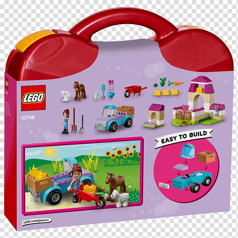 LEGO 10746 Juniors Mia\'s Farm Suitcase Toy Bag, lego friends animals lamb transparent background PNG clipart