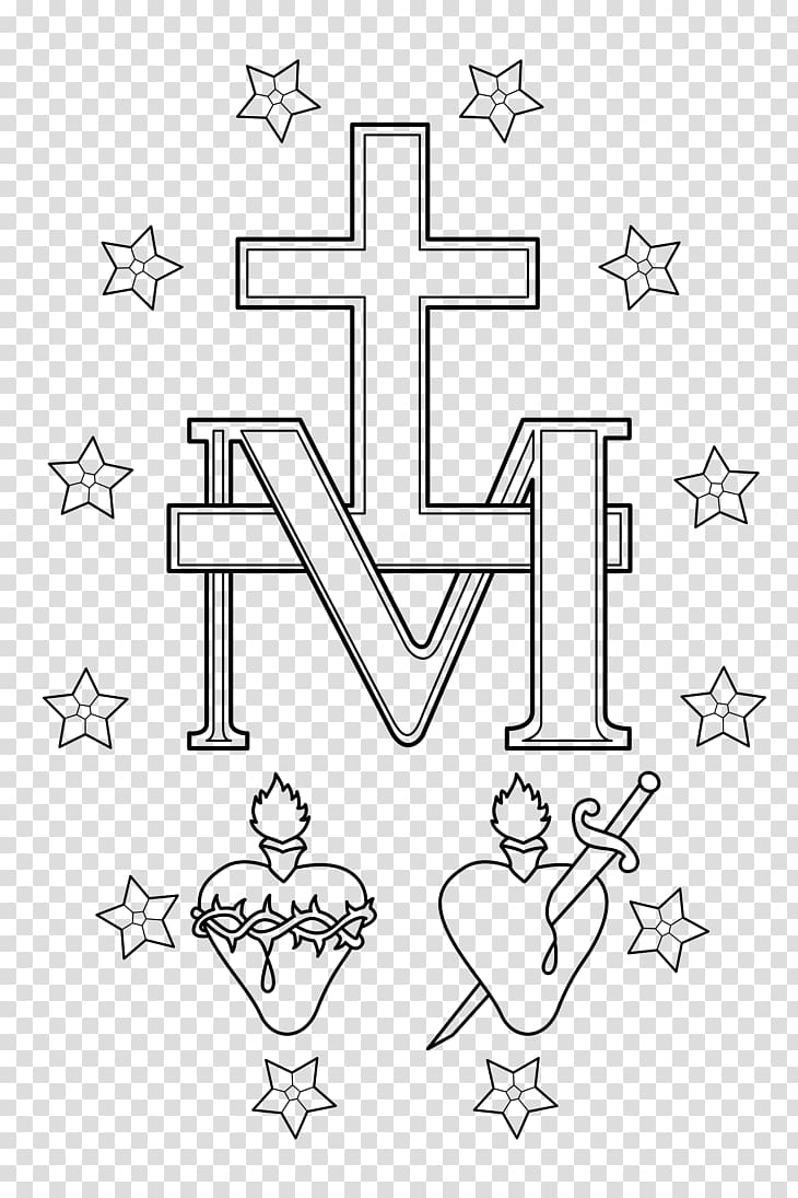 Miraculous Medal Coloring book Immaculate Conception Immaculate Heart of Mary, medal transparent background PNG clipart