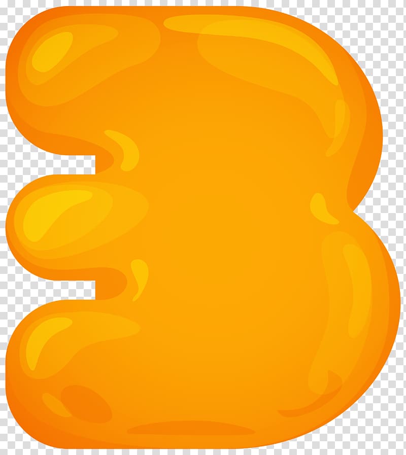 orange number 3 , Yellow Orange Font, Food and Drink Number Three transparent background PNG clipart