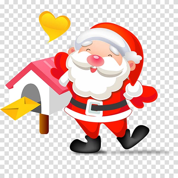 Santa Claus Christmas Gift Icon, Santa Claus red hat transparent background PNG clipart