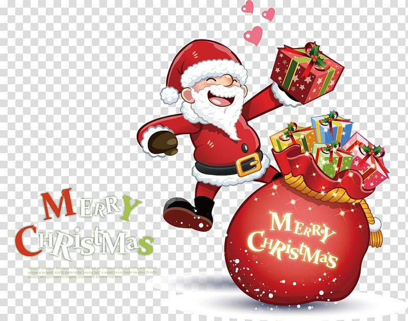 Santa Claus Christmas , Santa and sleigh material Free transparent background PNG clipart