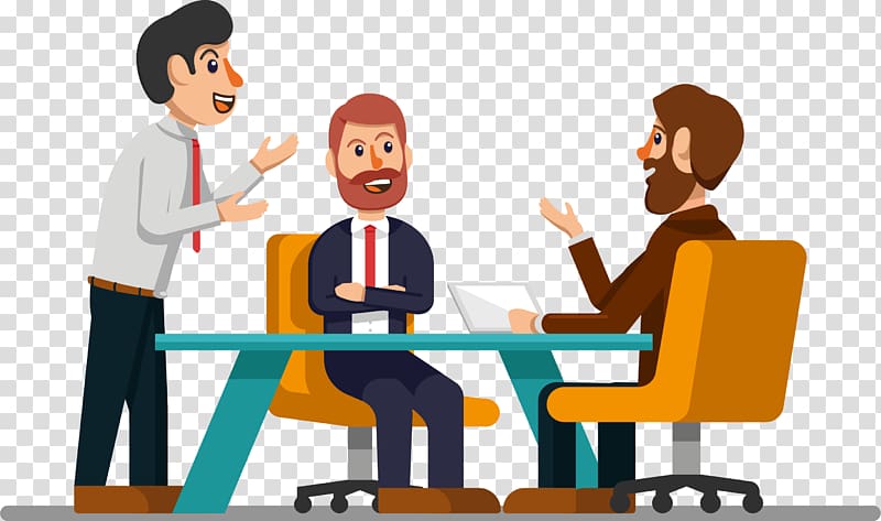 three men sitting together illustration, Euclidean Meeting Resource Illustration, Meeting to discuss the demand transparent background PNG clipart