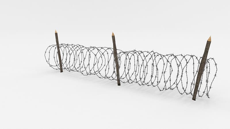 gray barbwire illustration, Barbed wire Fence Wire obstacle 3D computer graphics, barbwire transparent background PNG clipart