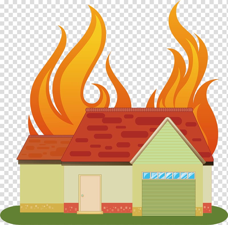 The house is on fire transparent background PNG clipart