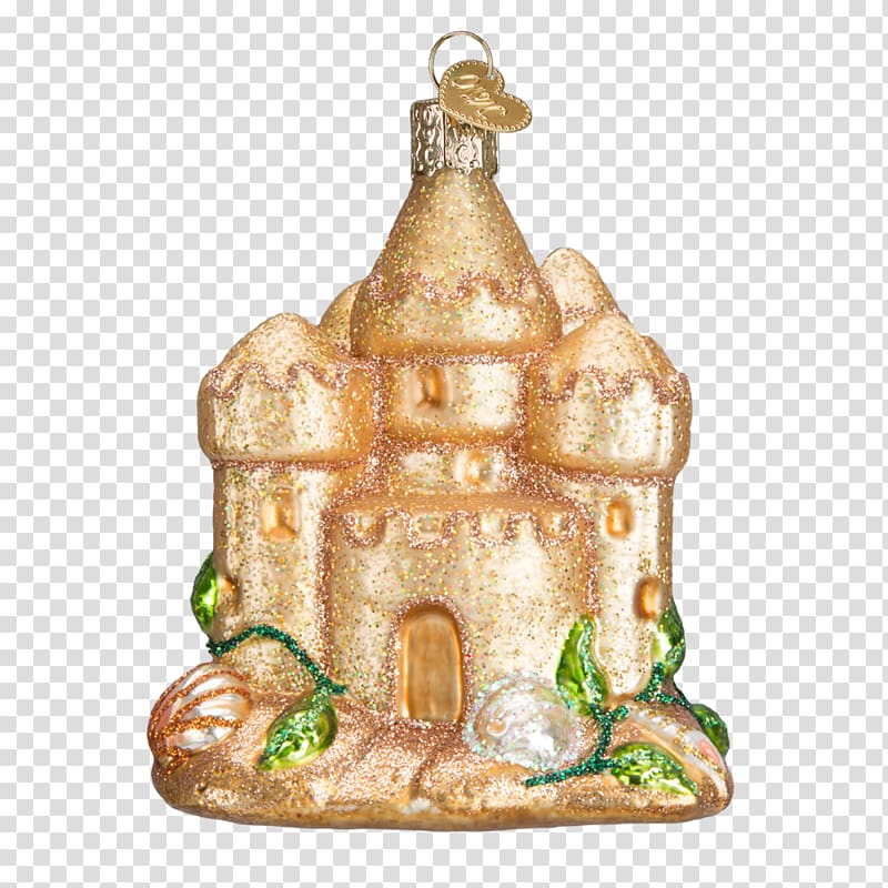 Christmas ornament Glass Sand Castle, sand castle transparent background PNG clipart