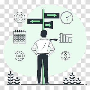 illustration, Business decisions, business, professional, thinking, choice, decision transparent background PNG clipart thumbnail