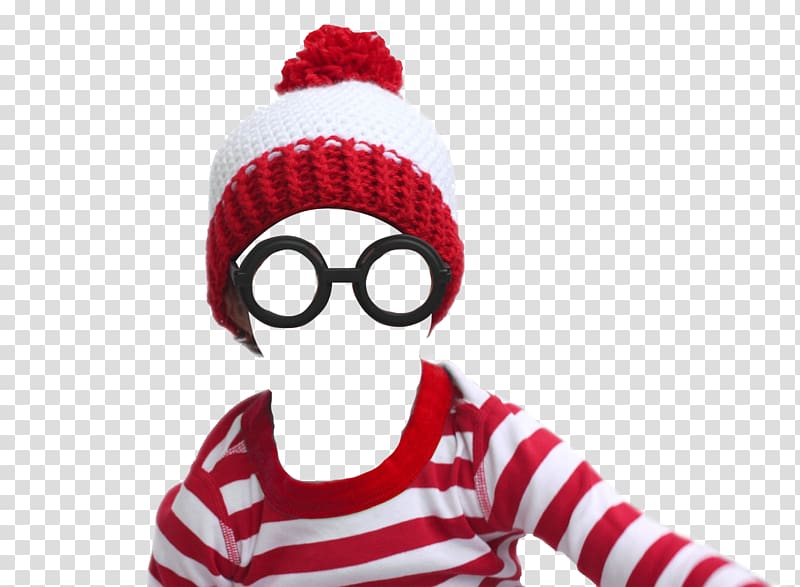 person wearing black framed eyeglasses and beanie hat, Where\'s Wally? T-shirt Crochet Halloween costume Beanie, dr seuss transparent background PNG clipart