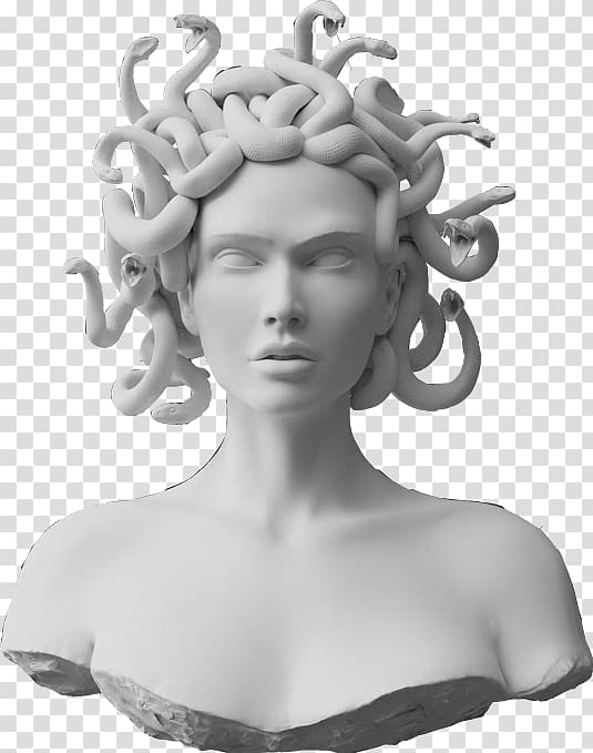 white concrete medusa headbust, Foamo Medusa Gorgon City Imagination, others transparent background PNG clipart