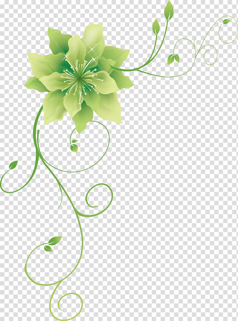 green flower art, Green Flower, Green flower transparent background PNG clipart