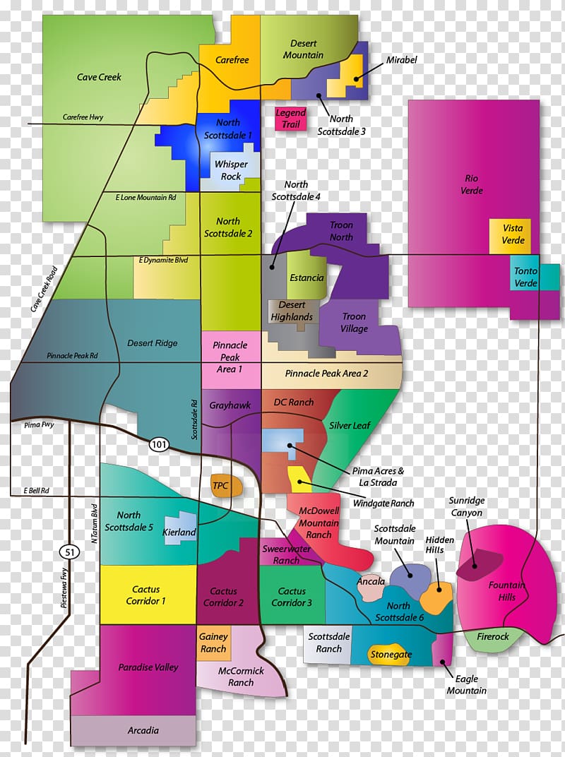 Paradise Valley Scottsdale Ranch McCormick Ranch Map City, map transparent background PNG clipart