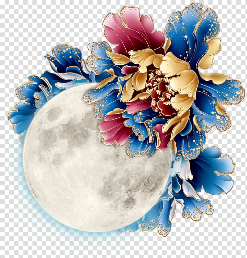 Mid-Autumn Festival Template Blue, moon transparent background PNG clipart