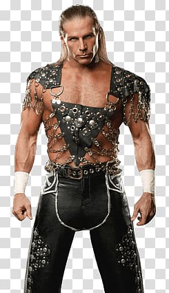 WWE Shawn Michaels wearing black leather bottoms, Shawn Michaels Front transparent background PNG clipart