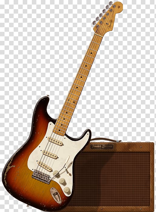 Bass guitar Acoustic-electric guitar Acoustic guitar Fender Stratocaster, Tweed transparent background PNG clipart