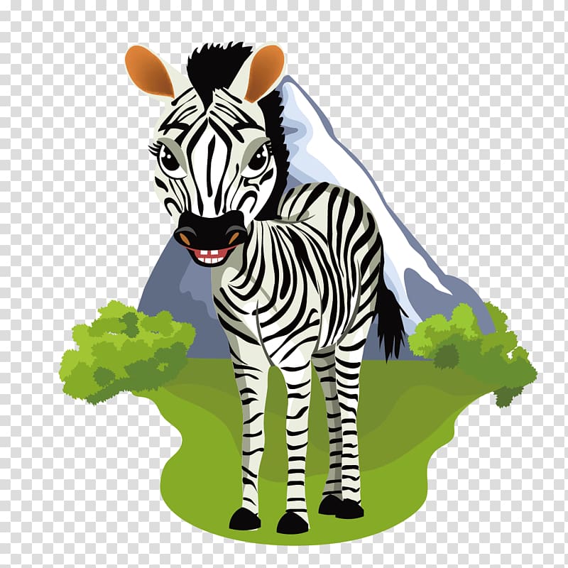 Animal variety Animation Illustration, Cute zebra transparent background PNG clipart