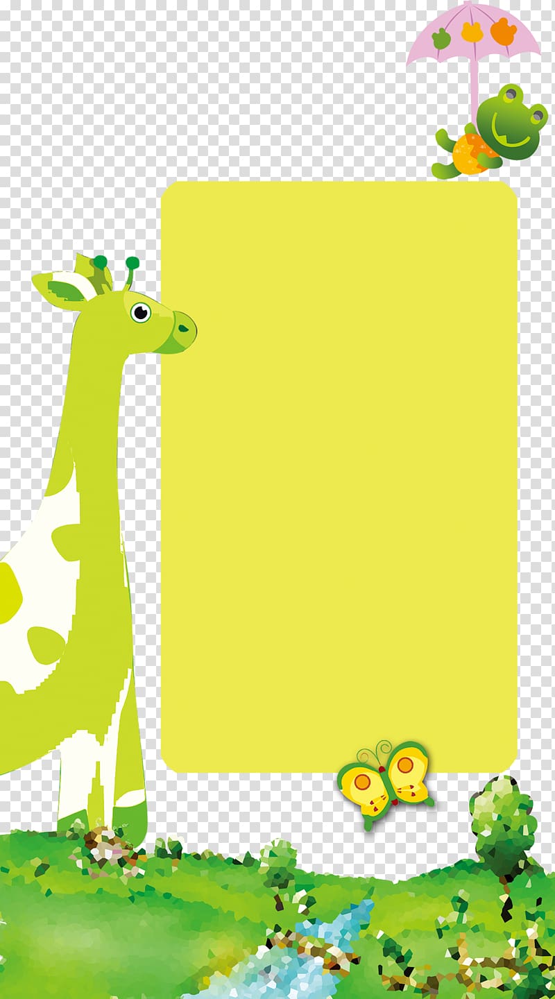 Kindergarten Poster School, Giraffe panels transparent background PNG clipart